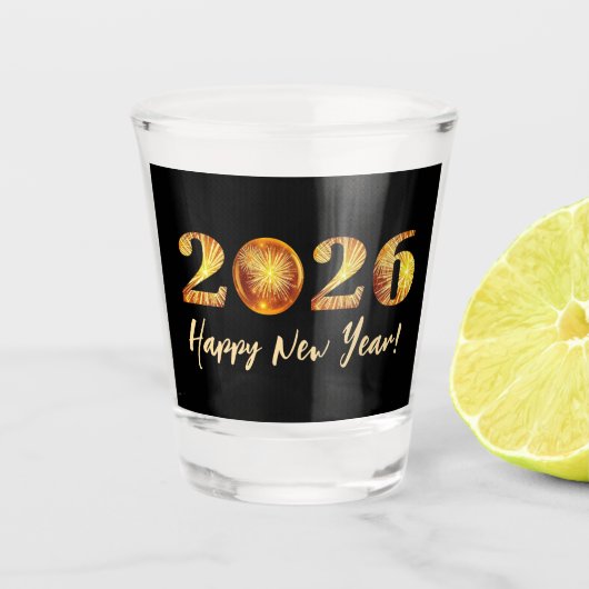 Oud en Nieuw 2026 Feest Shot Glas (Voorkant)