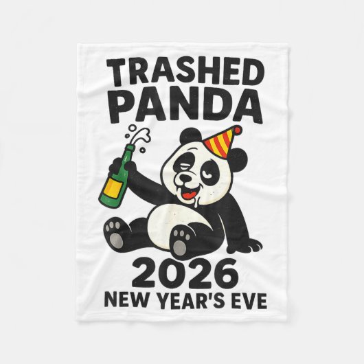 Oud en Nieuw 2026 Trashed Panda Premium Fleece Deken (Voorkant)