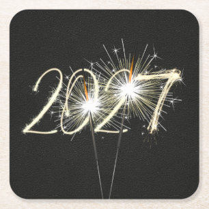 Oud en Nieuw 2027Feest Vuurwerkspelden Kartonnen Onderzetters