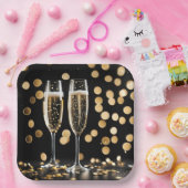 Oud en Nieuw Champagne Fluiten Papieren Bordje (Feest)