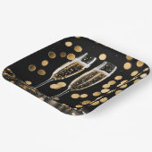 Oud en Nieuw Champagne Fluiten Papieren Bordje (Gebogen)