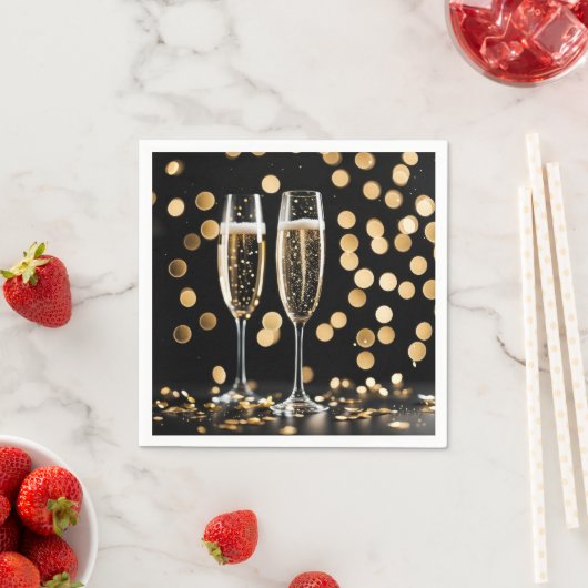 Oud en Nieuw Champagne Fluiten Servet (Insitu)