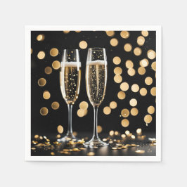 Oud en Nieuw Champagne Fluiten Servet