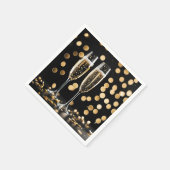 Oud en Nieuw Champagne Fluiten Servet (Hoek)