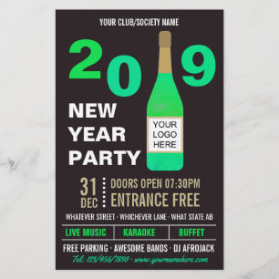 Oud en Nieuw Club/Vereniging Feest toevoegen Logo  Flyer