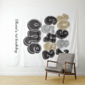 Oud en Nieuw Countdown Eerste Verjaardag Wandkleed (In Situ (horizontaal))