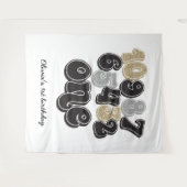 Oud en Nieuw Countdown Eerste Verjaardag Wandkleed (Voorkant (horizontaal))