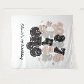 Oud en Nieuw Countdown Eerste Verjaardag Wandkleed (Voorkant (horizontaal))