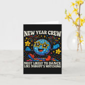 Oud en nieuw Crew Waarschijnlijk Dansen Retro Fees Kaart (Gele Bloem)