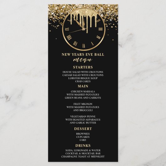 Oud en Nieuw Dinner Menu (Voorkant)