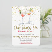 Oud en Nieuw Drankfeest Uitnodiging (Staand voorkant)