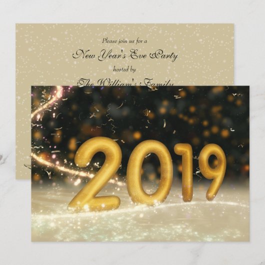 Oud en Nieuw-feest 2019 Kaart (Voorkant / Achterkant)