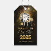 Oud en Nieuw Feest 2025 Gouden Champagne Cadeaulabel (Achterkant)