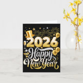 Oud en Nieuw Feest 2026 Nye Grappige Familie Match Kaart (Gele Bloem)