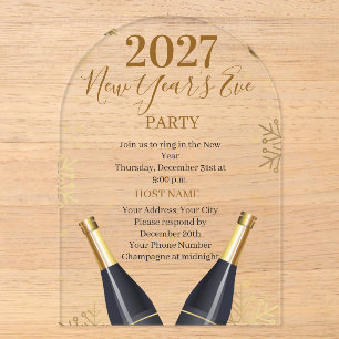 Oud en nieuw-feest 2027 acryl uitnodigingen