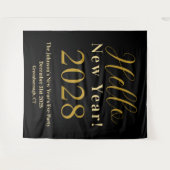 Oud en Nieuw-feest Black Gold Achtergrond Wandkleed (Voorkant (horizontaal))