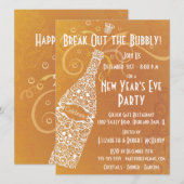 Oud en Nieuw Feest Champagne Feest Kaart (Voorkant / Achterkant)