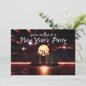 Oud en Nieuw Feest Champagne Vuurwerk Kaart (Staand voorkant)