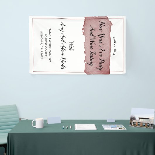 Oud en Nieuw feest en wijnproeverij Spandoek (Beurs)