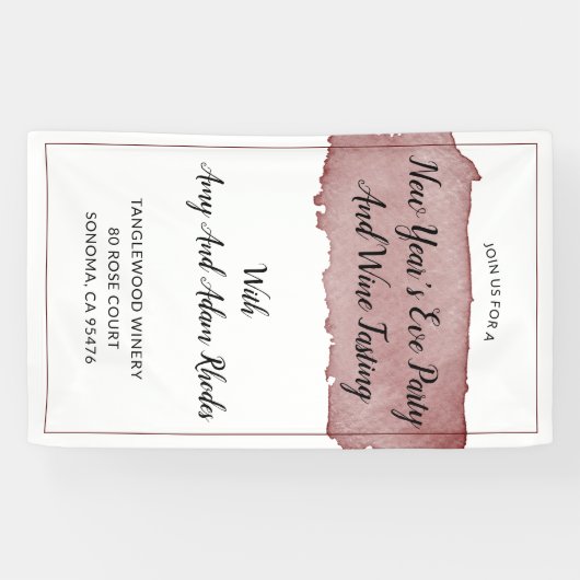 Oud en Nieuw feest en wijnproeverij Spandoek (Horizontaal)