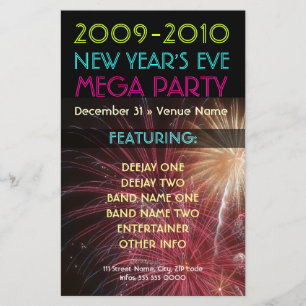 Oud en nieuw feest flyer