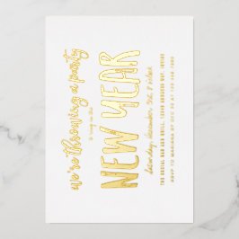 Oud en Nieuw-feest Folie Uitnodiging