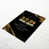 Oud en Nieuw Feest Folie Uitnodiging (Gedraaid)