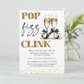 Oud en Nieuw Feest Goud Proost Kaart (Staand voorkant)