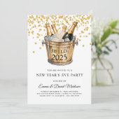 Oud en Nieuw Feest Hallo 2025 Kaart (Staand voorkant)