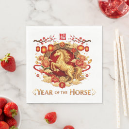 Oud en nieuw-feest jaar van het paard servet