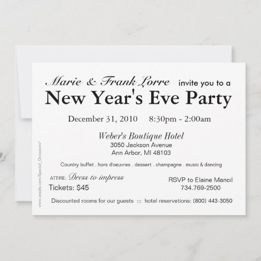 Oud en Nieuw Feest Kaart (Achterkant)