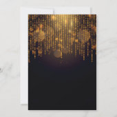 Oud en Nieuw Feest met gouden twinkellichten Kaart (Achterkant)