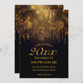 Oud en Nieuw Feest met gouden twinkellichten Kaart (Voorkant / Achterkant)