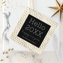 Oud en Nieuw Feest Moderne Zwarte Gouden Chevron