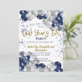 Oud en Nieuw-feest Navy Ballonnen Kaart (Staand voorkant)