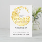 Oud en Nieuw-feest op het moment van middernacht Folie Uitnodiging (Staand Voorkant)