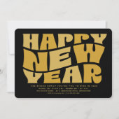 Oud en nieuw feest trendy retro zwart goud kaart (Voorkant)