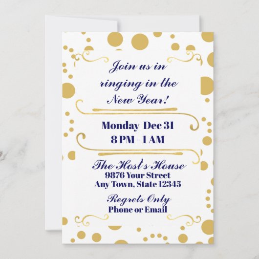 Oud en Nieuw Feest Uitnodiging (Voorkant)