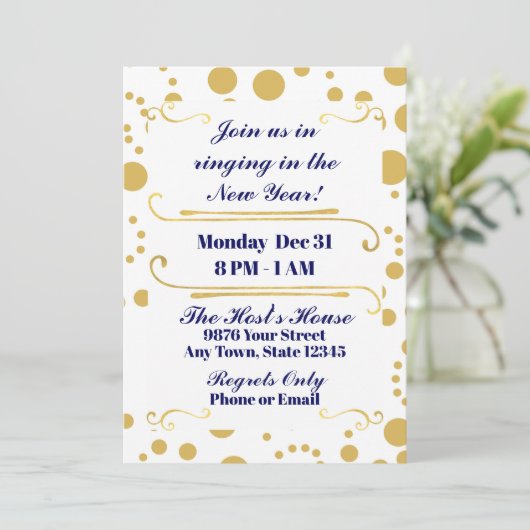 Oud en Nieuw Feest Uitnodiging (Staand voorkant)