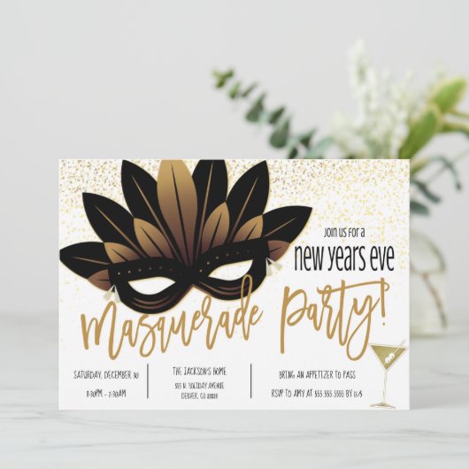 Oud en Nieuw Feest Uitnodiging (Staand voorkant)