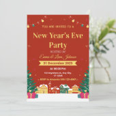 Oud en Nieuw-feest uitnodiging 2026 (Staand voorkant)