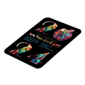 Oud en Nieuw Feest Uitnodiging-Kleurrijk- Magneet (Linkerzijde)