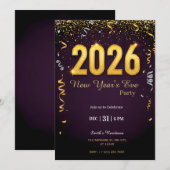 Oud en Nieuw Feest Uitnodiging | Oudjaarsfeest Vie (Voorkant / Achterkant)