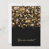 Oud en Nieuw Feest Vakantie Sluiting Lichten Goud Kaart (Achterkant)