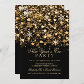 Oud en Nieuw Feest Vakantie Sluiting Lichten Goud Kaart (Voorkant / Achterkant)