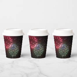 Oud en nieuw feest Vuurwerk Papieren Bekers