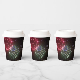 Oud en nieuw feest Vuurwerk Papieren Bekers