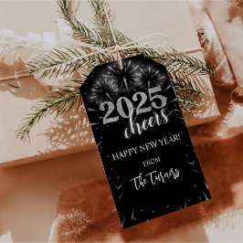 Oud en Nieuw Feest Zilver & Zwart Cadeaulabel