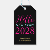 Oud en Nieuw Gelukkig Nieuwjaar Zwart Hot Pink