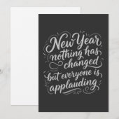 Oud en nieuw grapquote feestdagenkaart (Voorkant / Achterkant)